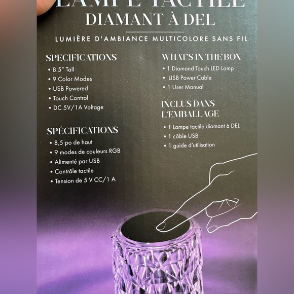 NIB Crystal lamp - Picture 3 of 4